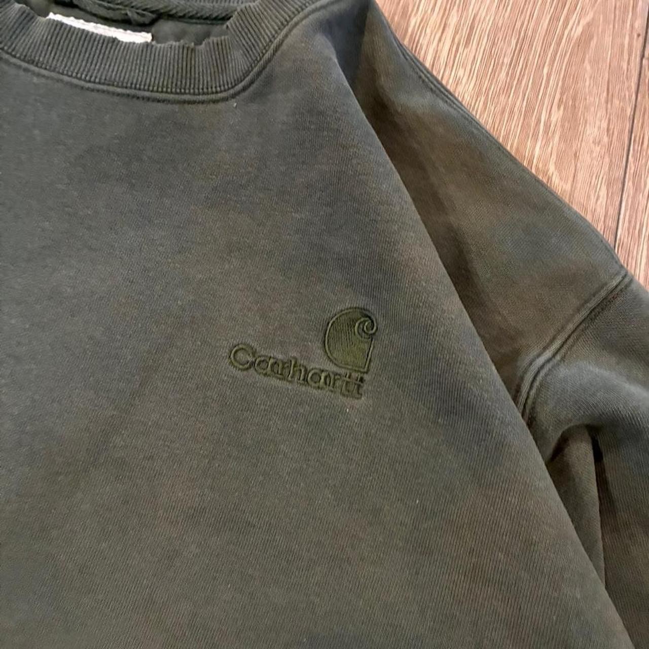 Vintage Carhartt Moss Green baggy sweatshirt with lil carhartt chest