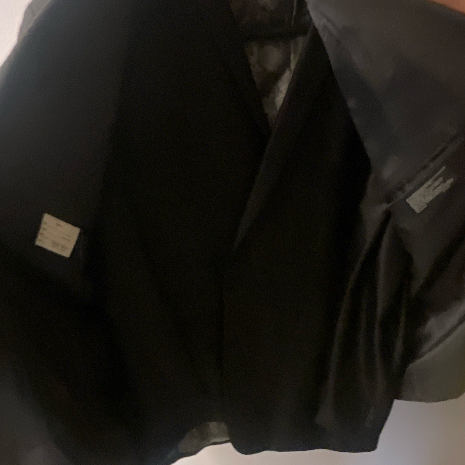 Claiborne Men’s Black 2-Piece Wool Worsted Suit 44R 38×32 Flat Front