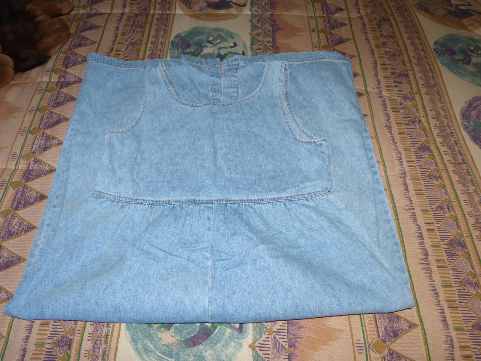 Vintage Disney Winnie The Pooh,Tigger,Rabbit Denim MIDI Dress embroidered Large