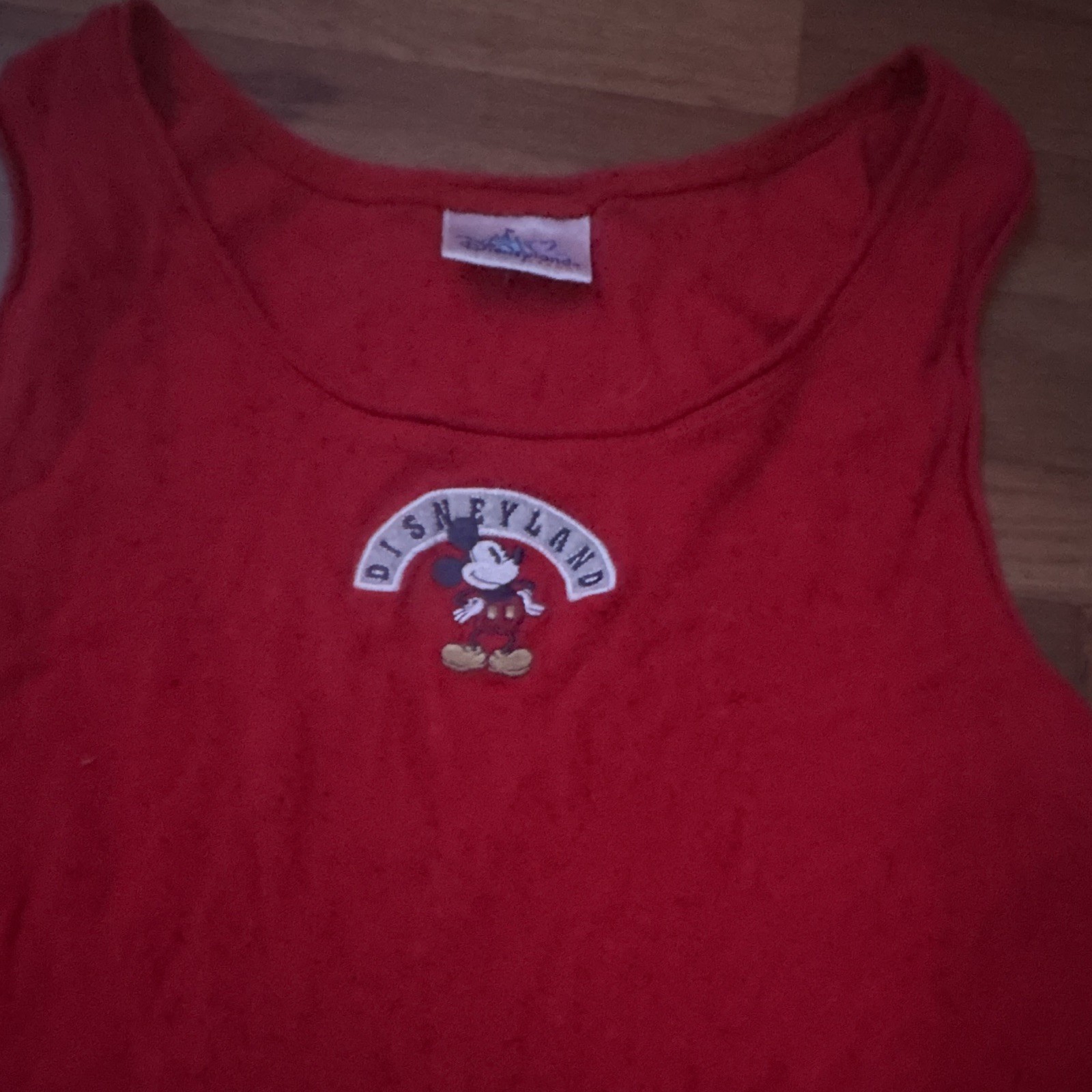 Disneyland Mickey Mouse Disney Adult Red Tank Top Sleeveless Shirt