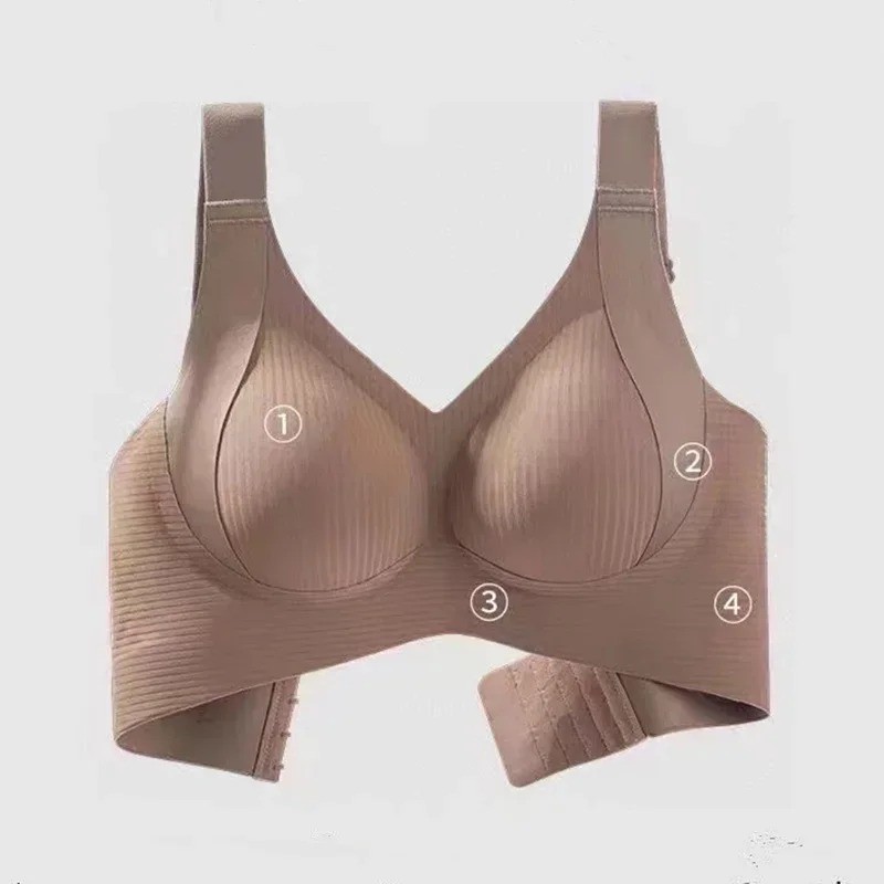 Anti-Sagging Nylon Full Cup Design Seamless Side Support Bra Soft Bralette No