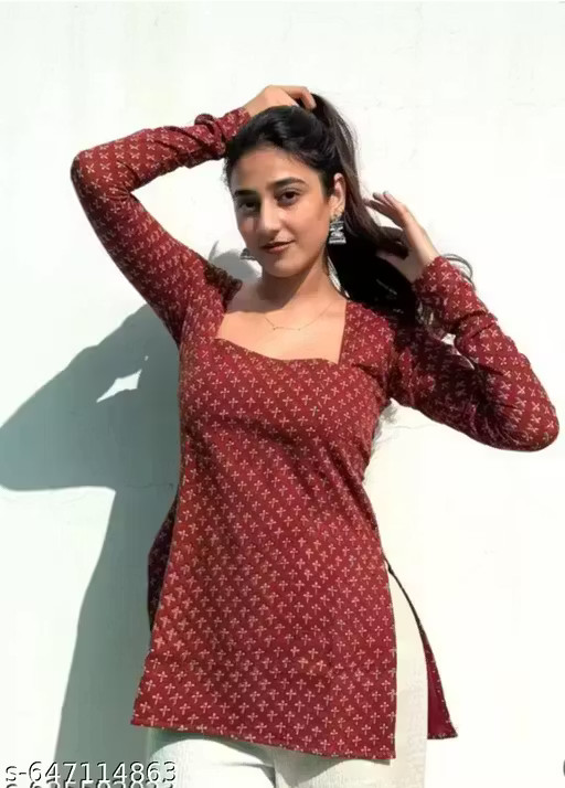 Daily wear kurti/casual/Women’s Latest Floral Printed short Kurti new collection
