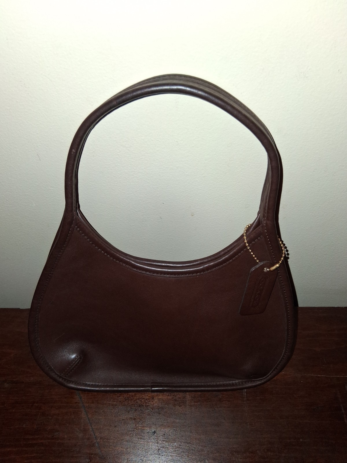 Vintage COACH Mini Ergo Crescent Shoulder Bag 9027 Brown Glove Tanned Leather
