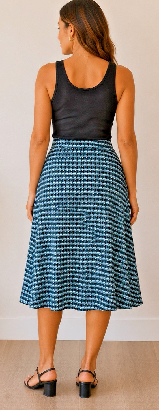 Nordstrom Rack Women’s Medium Geometric Print Midi A-Line Skirt, fully lined