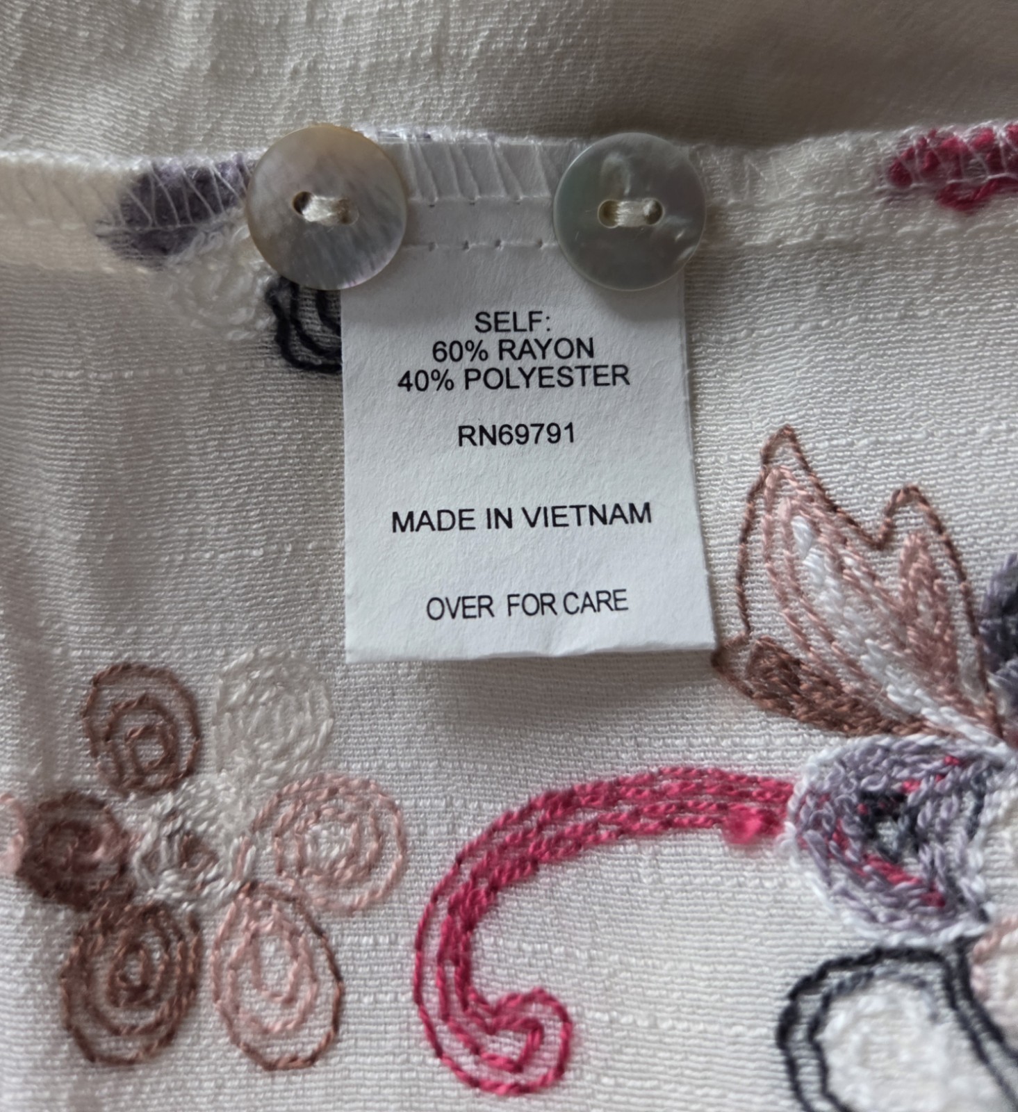 Figueroa & Flower Embroidered Sheer Top Size S