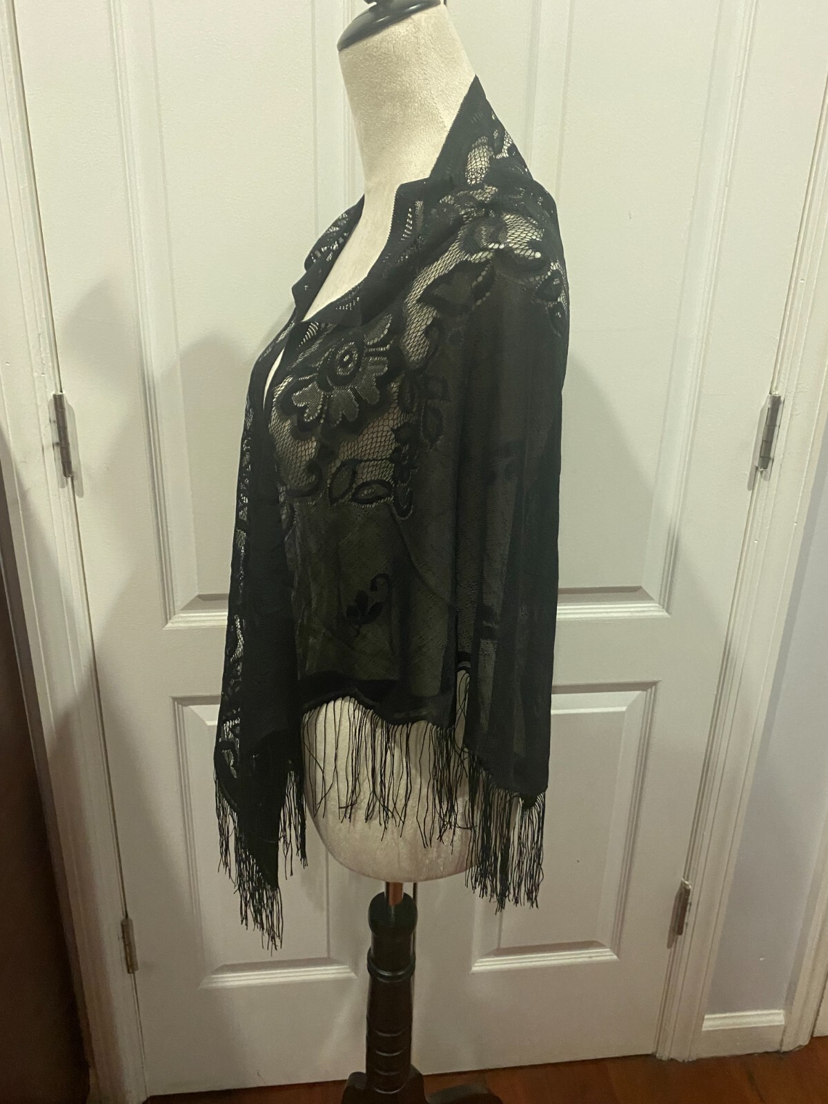 Black Sheer Triangle Scarf Shawl Wrap Lightweight 70.9×29.5inches