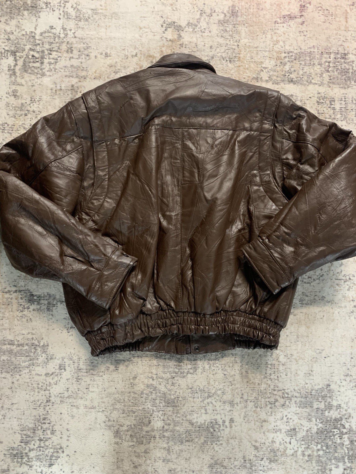 RARE Vintage HABAND BROWN LEATHER JACKET Size L Insulated Linned Coat