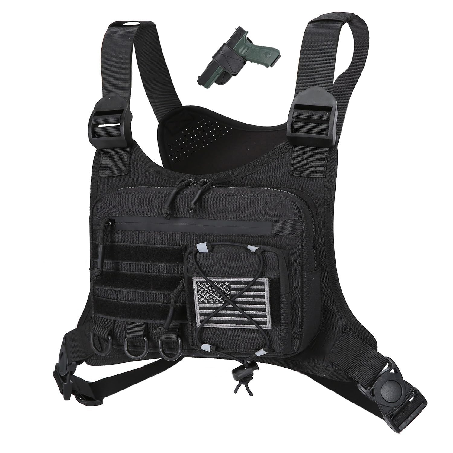 Outdoor Sports Chest Bag for Men – EDC Travel Vest Holster for Running, Hiking,