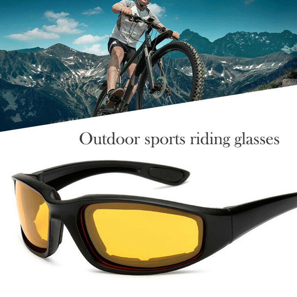 1 PCS Chopper RIDING GLASSES WINDPROOF GOGGLES MOTORCYCLE SUNGLASSES YELLOW LENS