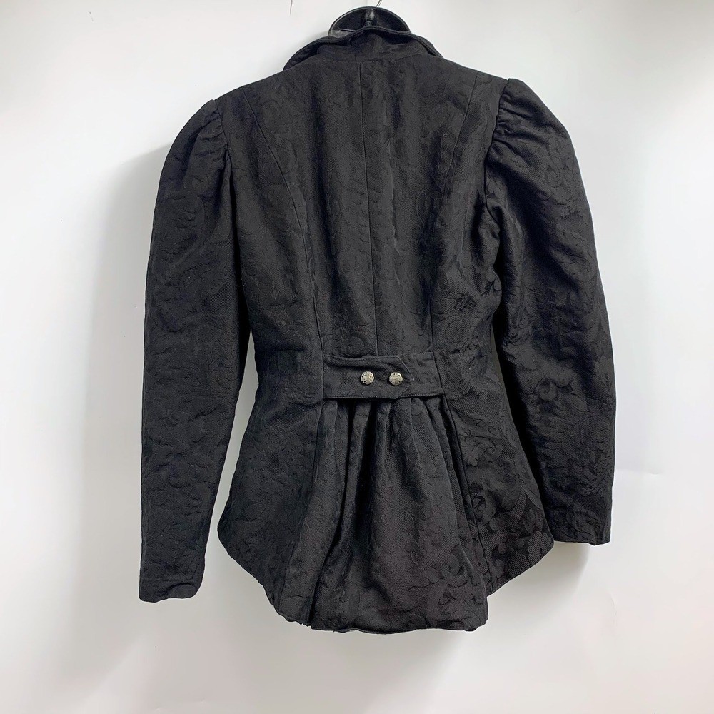 WahMaker Women’s Brocade Jacquard Puff Sleeve Victorian Style Jacket Blazer SZ 8