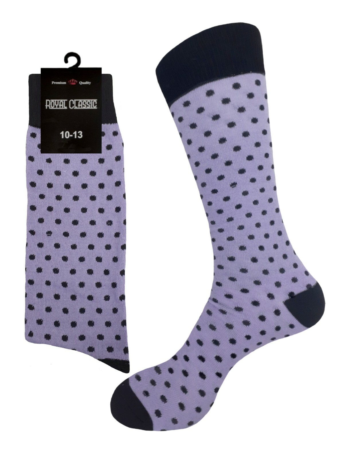 1-4 Men’s Dress Socks Polka Dot Novelty Socks Cotton Size 10-13 True to Size