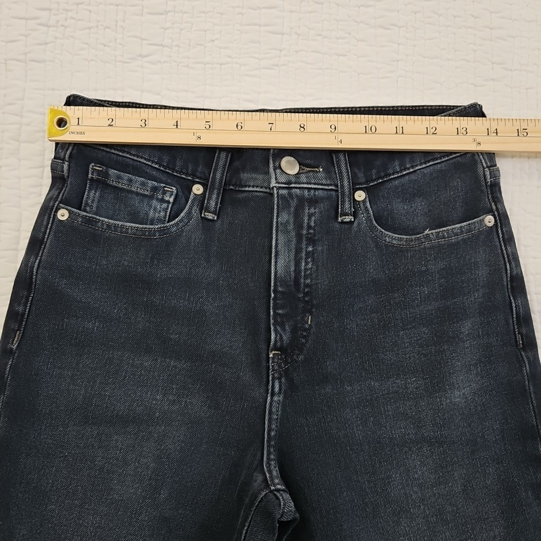 Banana Republic Premium Jeans Women’s 27L (28×30) Raw Hem Dark Wash Leggings EUC