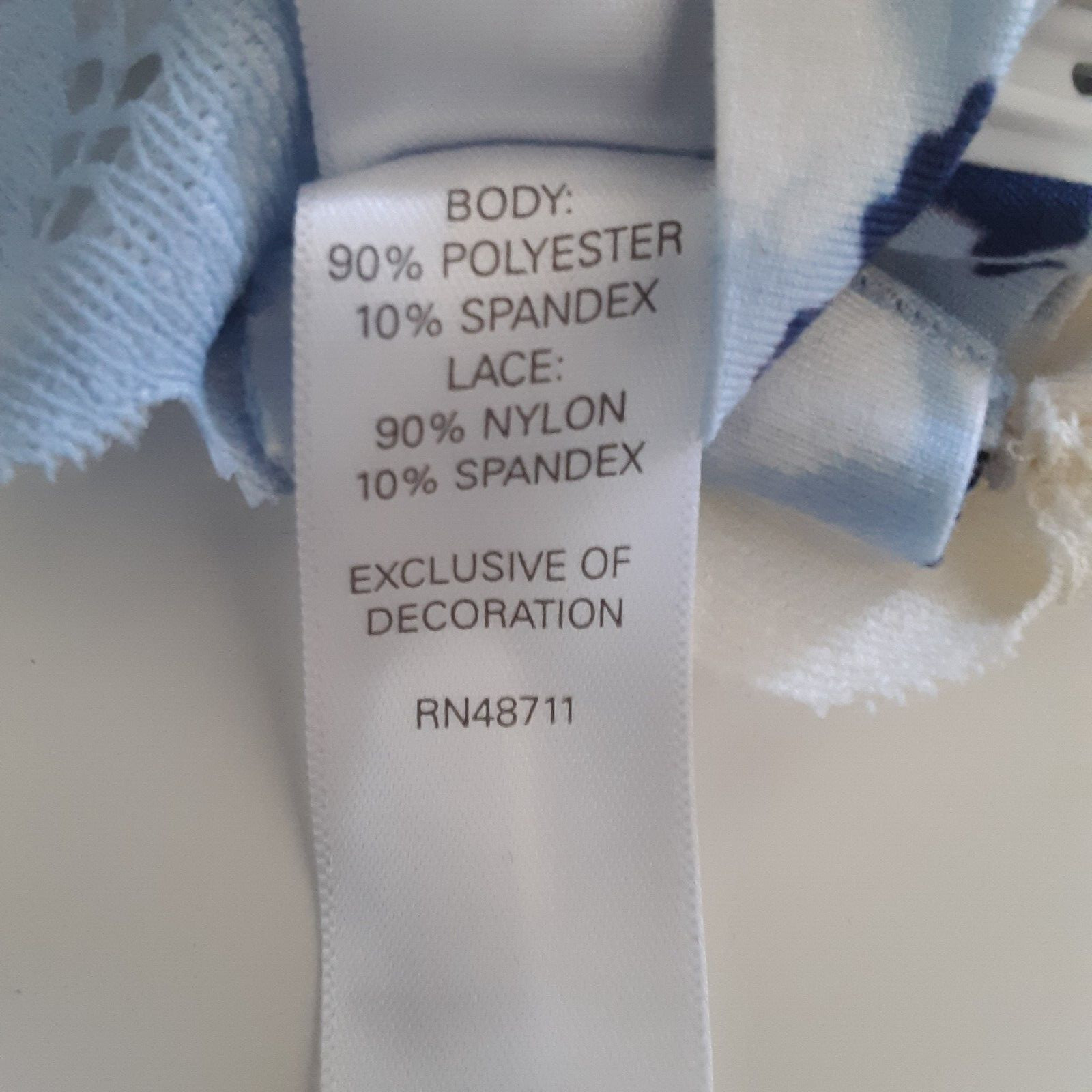 Tranquil & True Womens Size S Bikini Underwear Lace Back Blue Ivory 2 Pack
