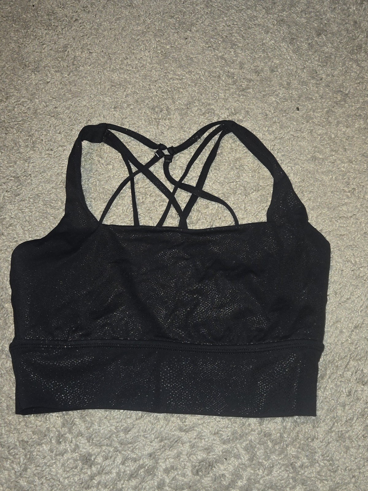 Buff Bunny Women’s Black Crosstrap Sports Bra Size Small Unpadded EUC