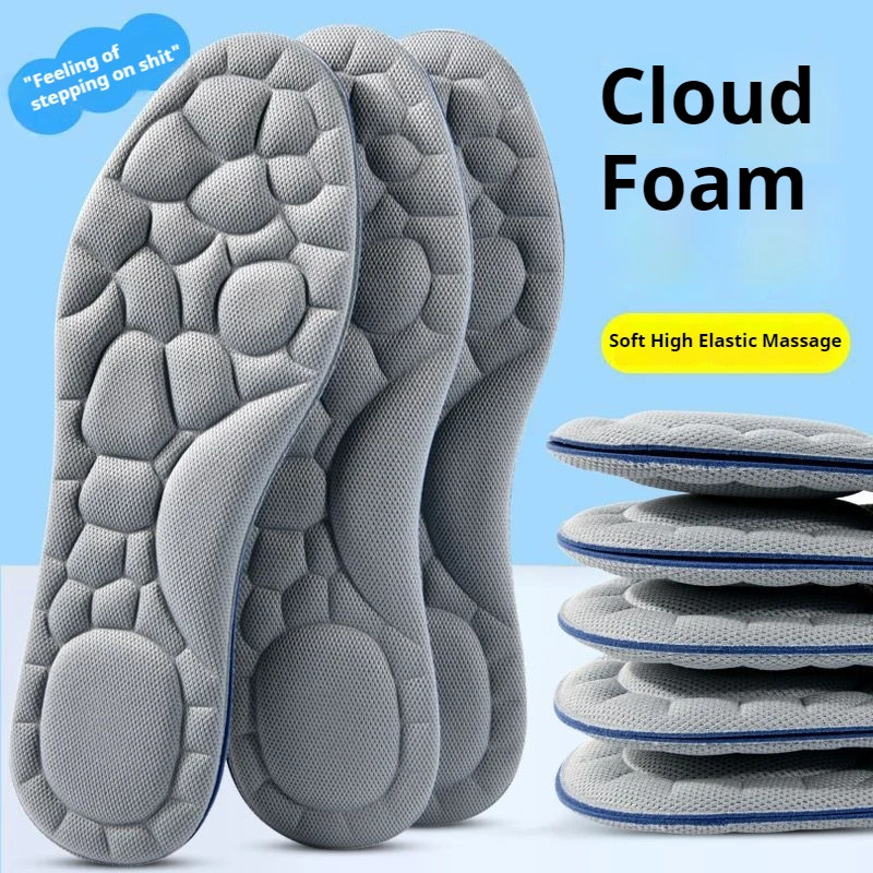 5D Insoles for Shoes Men Outdoor Running Sports Insole Feet Memory foam Shock Ab