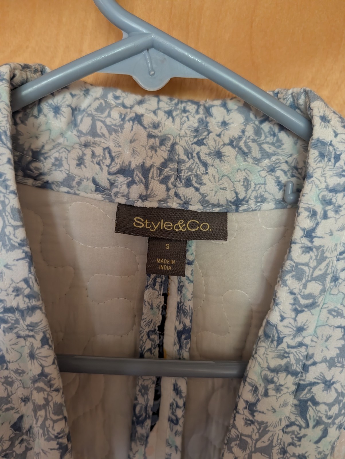 Style&Co. Coastal Classic Quilted Open Front Jacket Pockets S Multicolor NWT