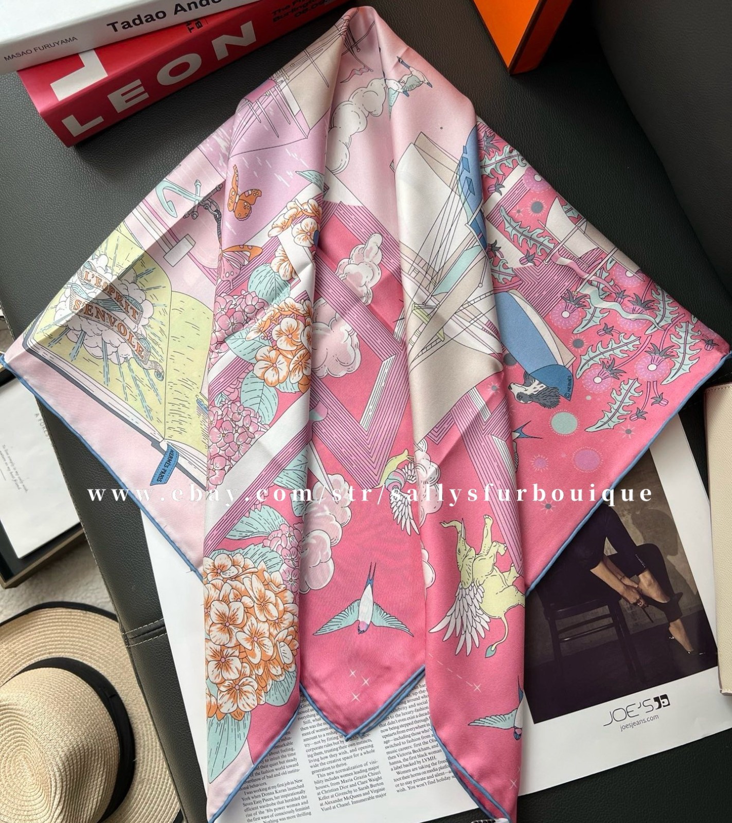2026 Sallys Boutique 18 Momme Heavy Twill Silk Wrap Scarf Boats Print Shawl 35″