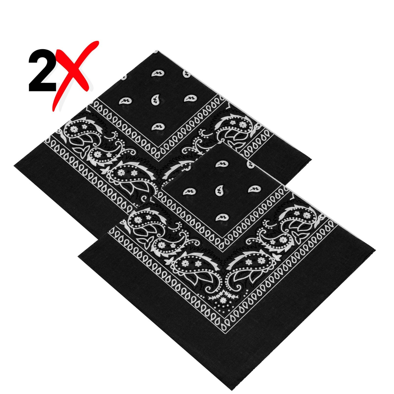 2 X Paisley Print Bandana 100% Cotton Head Warp Scarf Face Mask – USA Seller