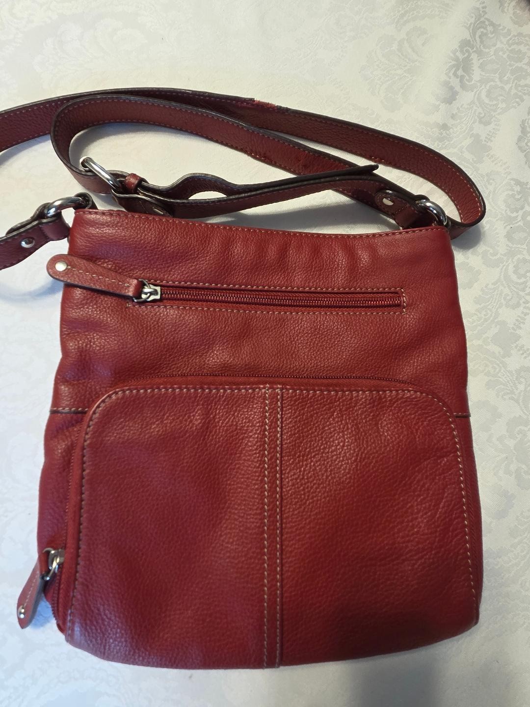 Red Leather Shoulder/Cross Body Bag