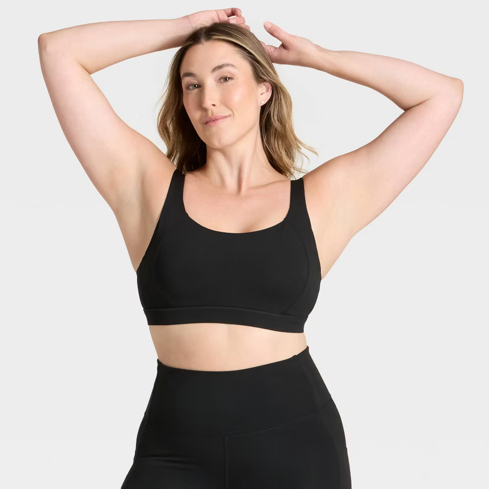 Women High Support Convertible Sports Bra – All In Motion Black L