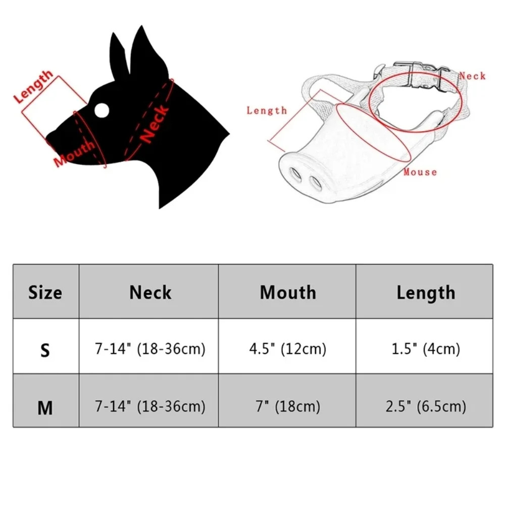 Pig Nose Breathable Mask for Puppy Cute Funny Doggy Anti-Bite Mask Adjustable Pr