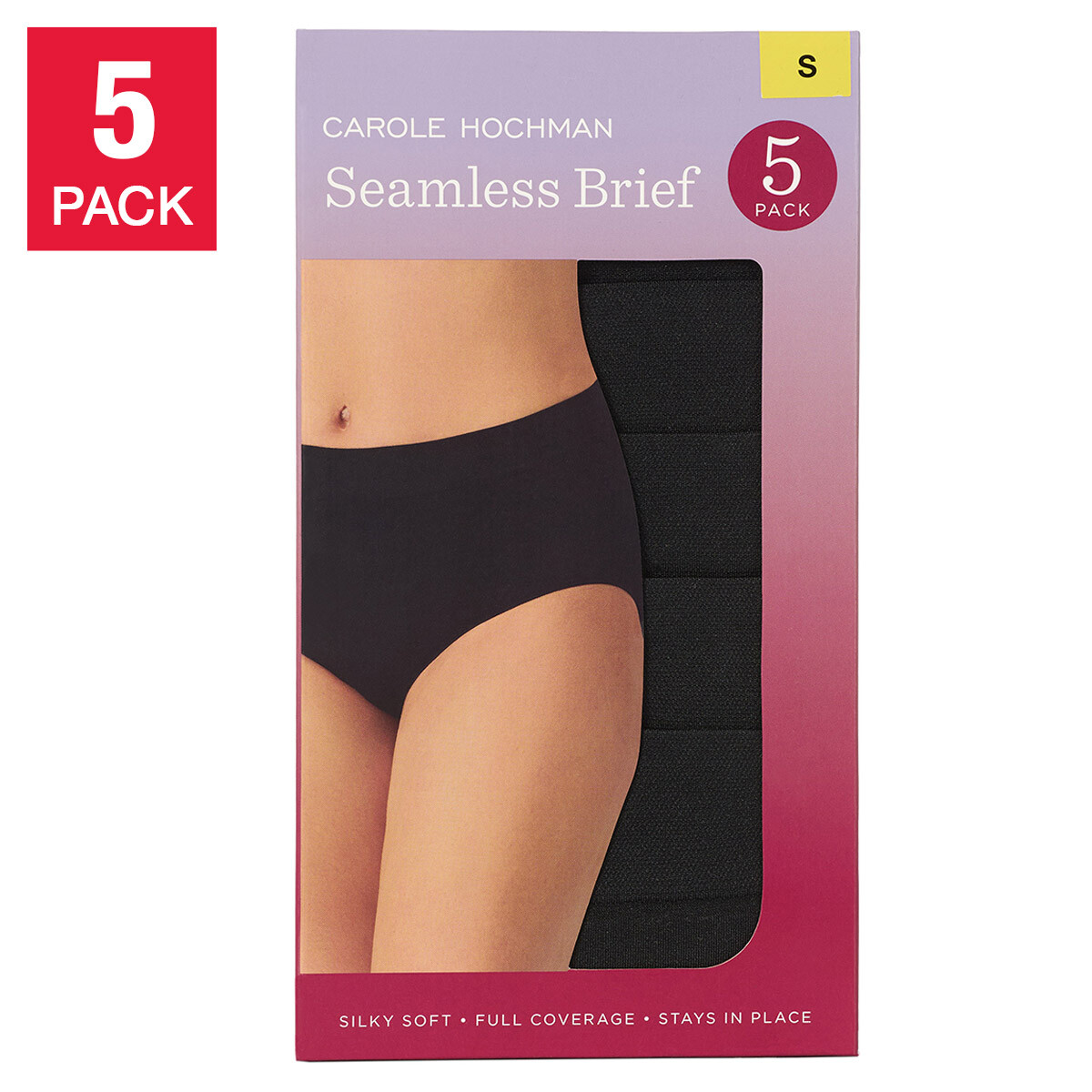 Carole Hochman Ladies’ Seamless Brief, 5-pack