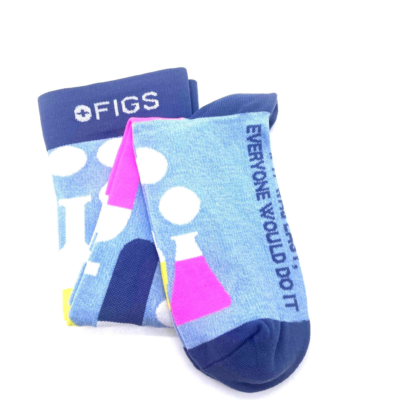 1 Pair FIGS Compression Colorful Socks Size L