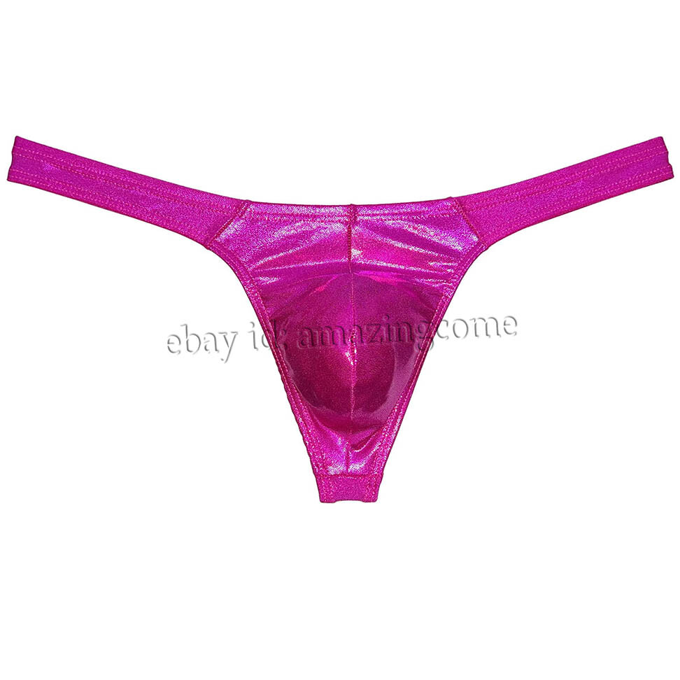 Men Gloss Bikini Thong Underwear Classics T-back Elastic Bulge Pouch Underpants