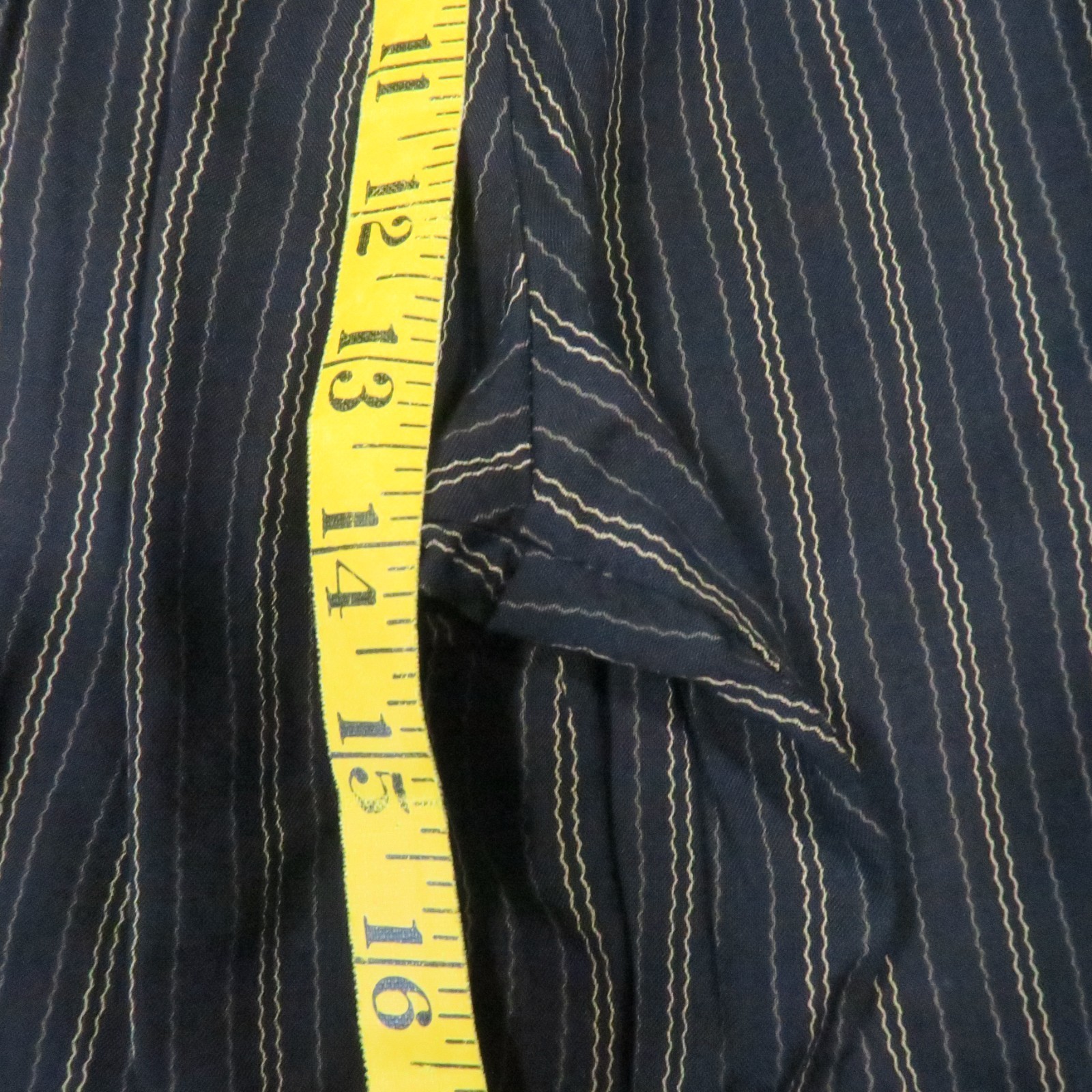 Vintage 80s 90s Pinstripe Wide Leg Pants M Black High Waist Corporate Office