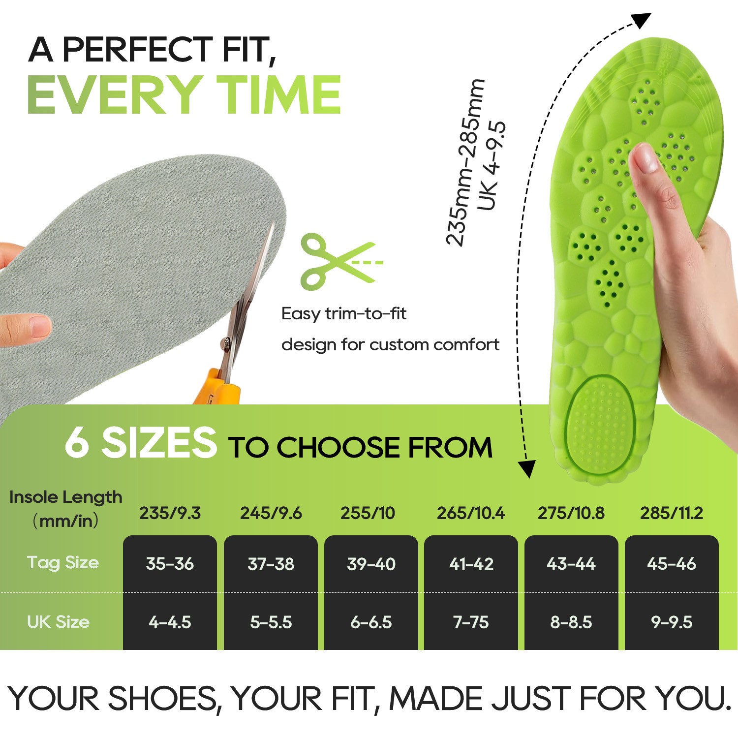 4D Height Increasing Insoles for Men Women Ultra Soft Shoe Inserts US7-12