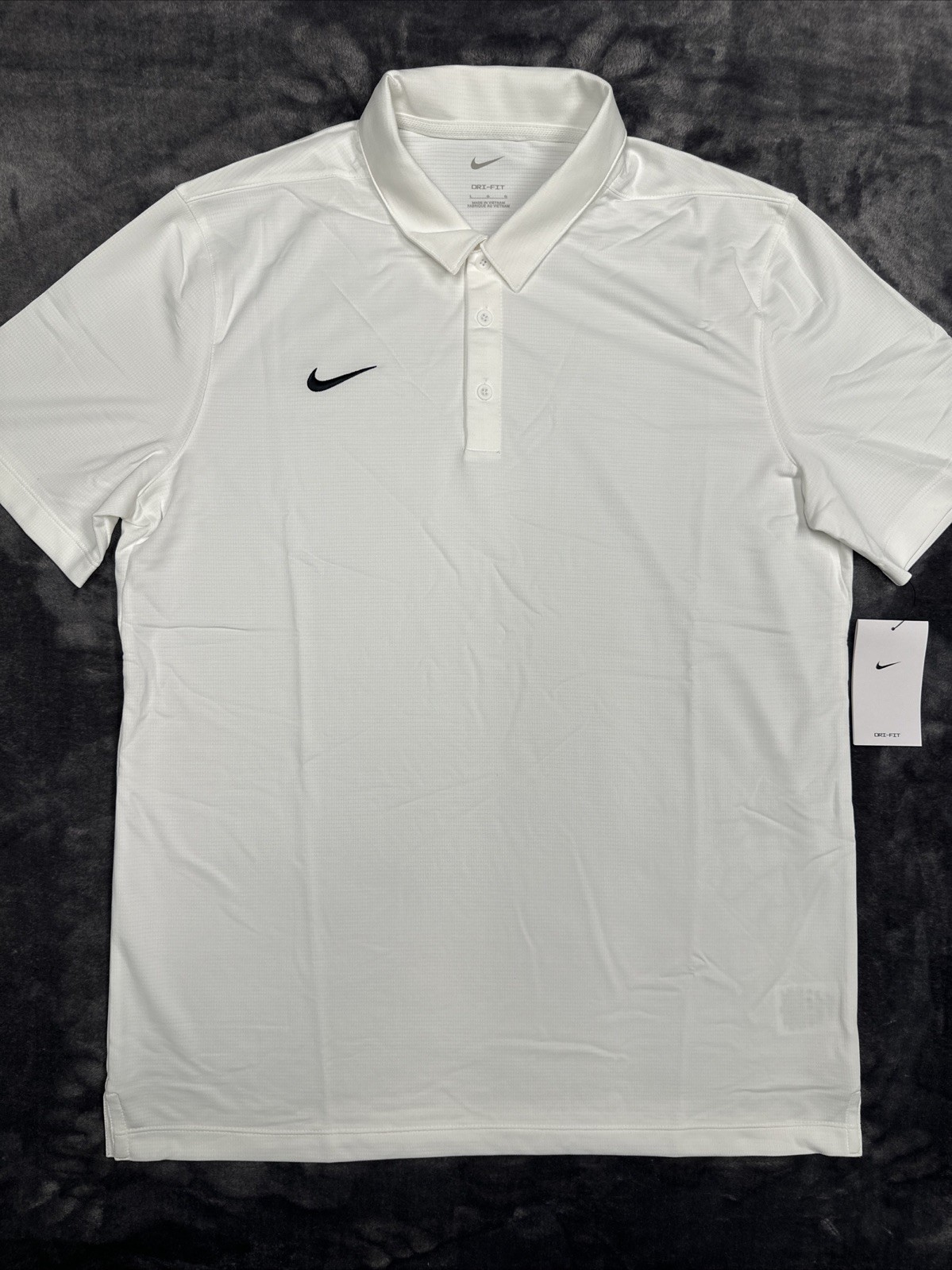 Nike DRI-FIT Polo Shirt Men’s Large / White Embroidered Polo #CI4470-100