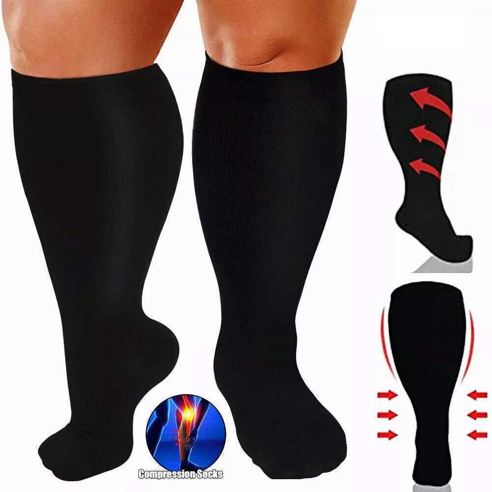 Plus Size Compression Socks 20-30 mmHg for Men Women Medical Stockings S-4XL NEW