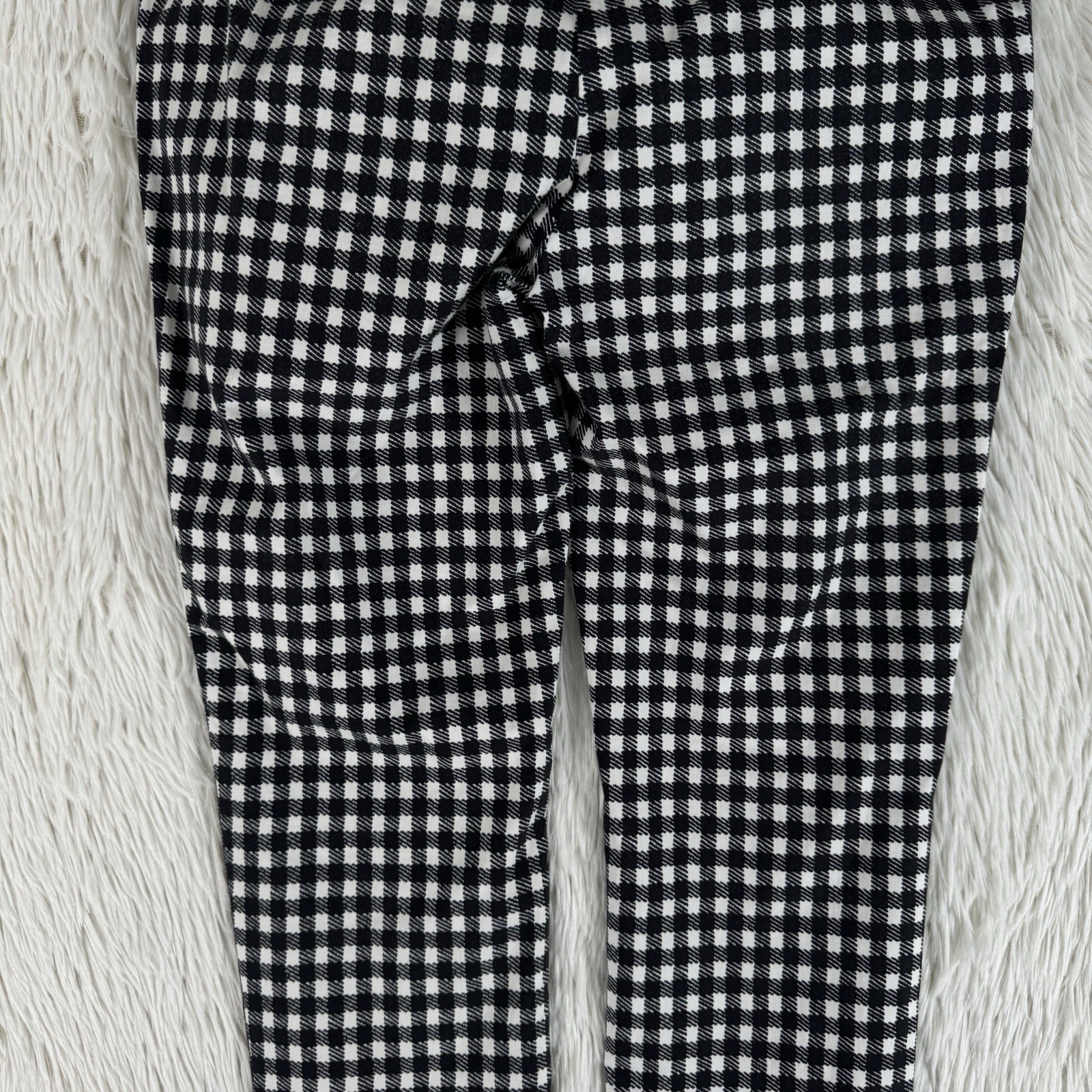 Chico’s Black White Checkered High-Rise Skinny Ankle Pants Women’s Size 00 US 2