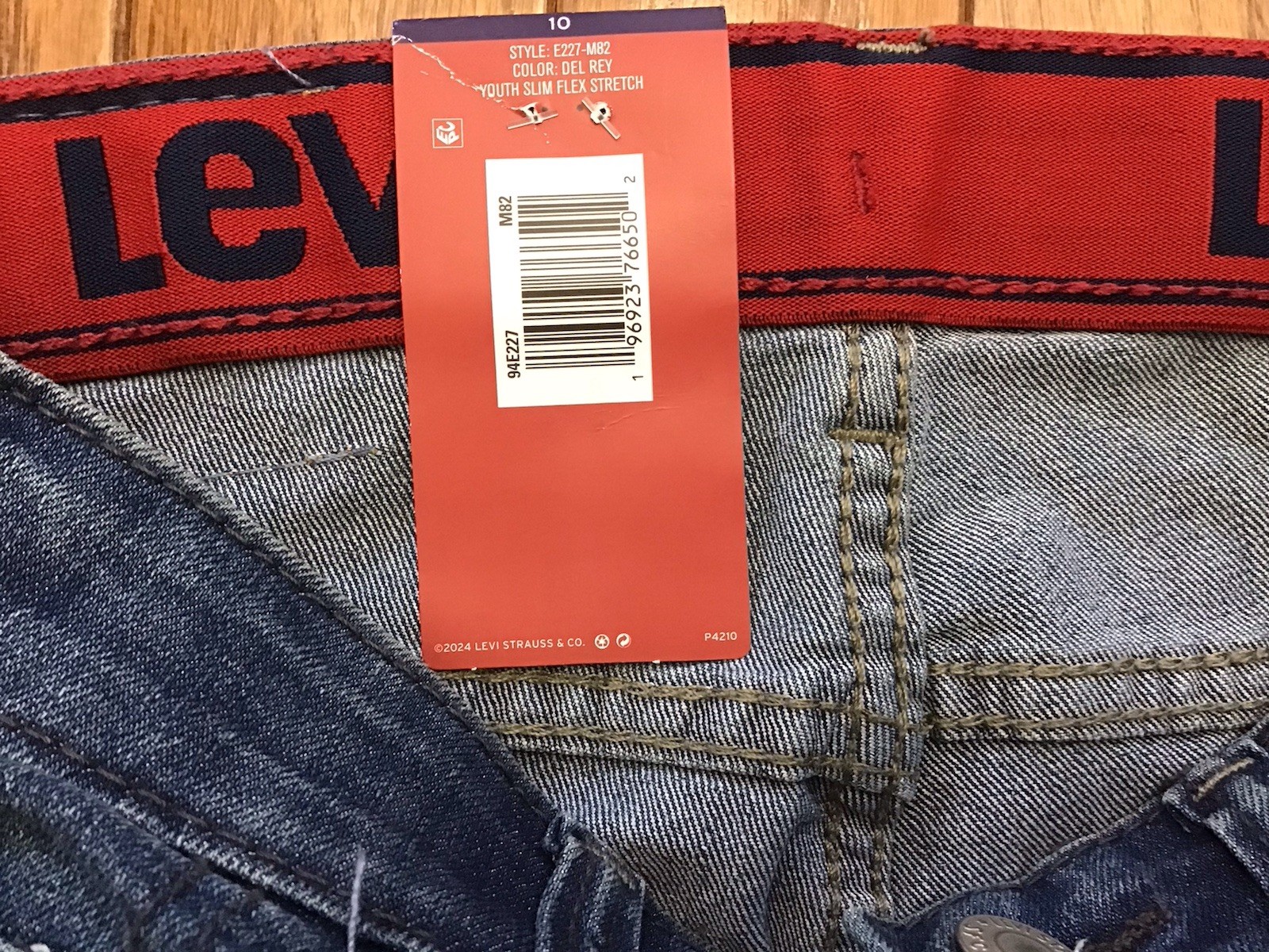 Levi’s Youth Boy Sz 10 Slim Flex Stretch Adjust Waist Straight Denim Jean (M1-12