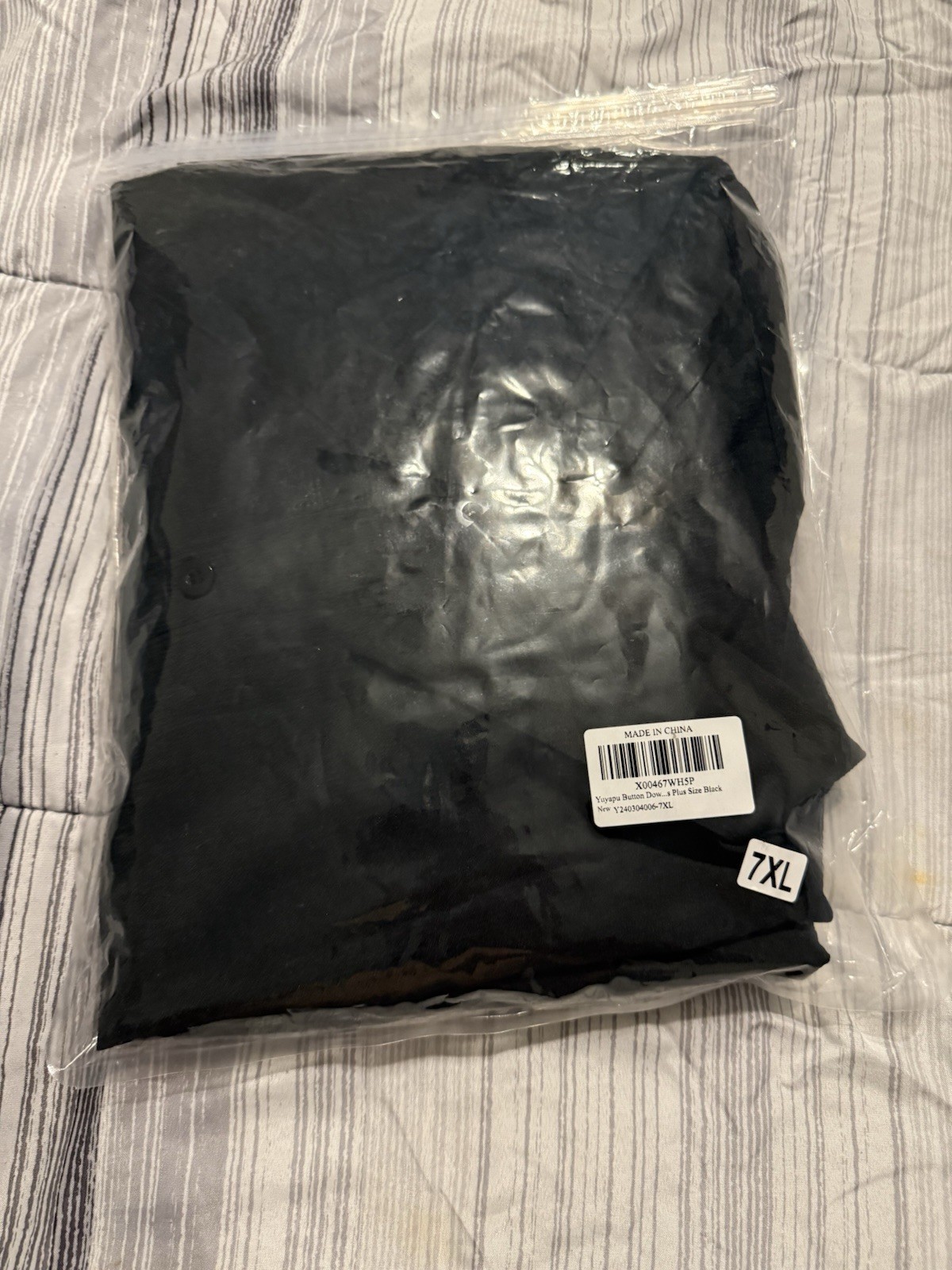 Big & Tall Men’s Black Dress Short Sleeve Shirt Size 7XL New