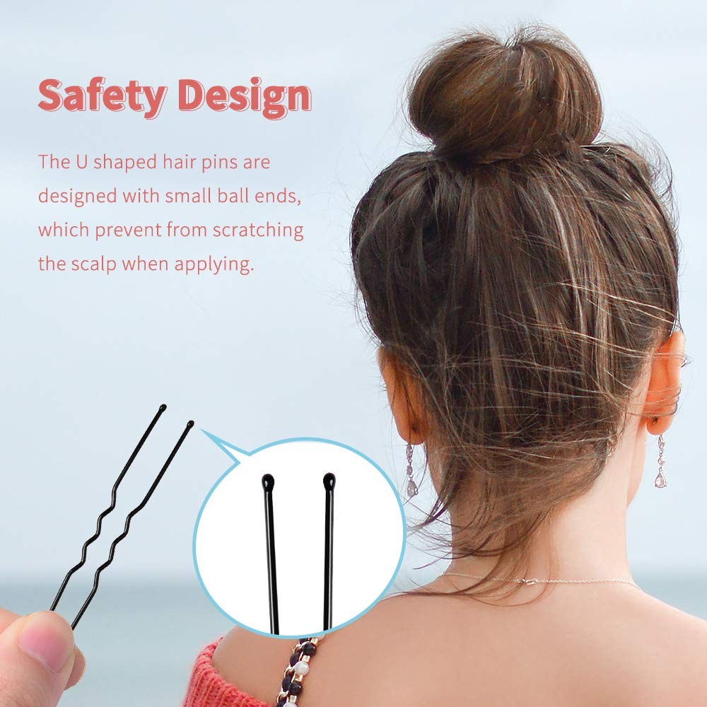 U Shaped IKOCO 2.4 inch Hair Pins for Women’s Ballet Buns with Storage Box