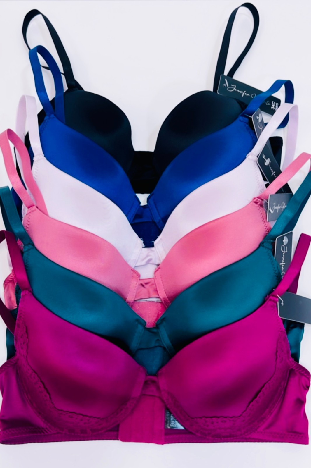 Lot 6 Pcs Women Underwear Satin Intimate Sexy Lace Bra + Panty Set Push-up Bras
