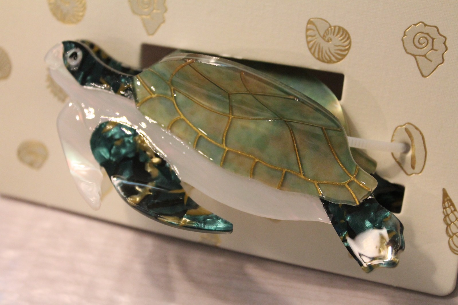 Piper K Pearl Pearly Beach Ocean Sea Turtle Hair Clip Accessory NEW
