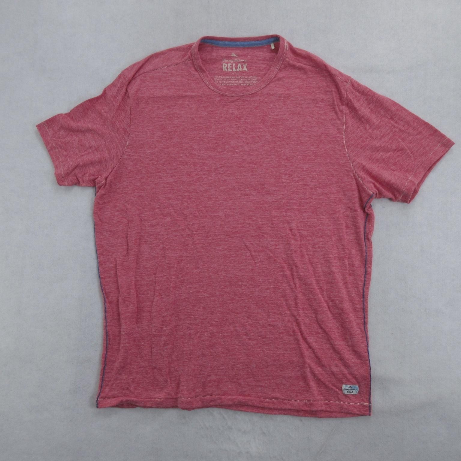 Tommy Bahama Shirt Mens XL Red Relax Crew Neck Cotton Blend Tee New DEFECT