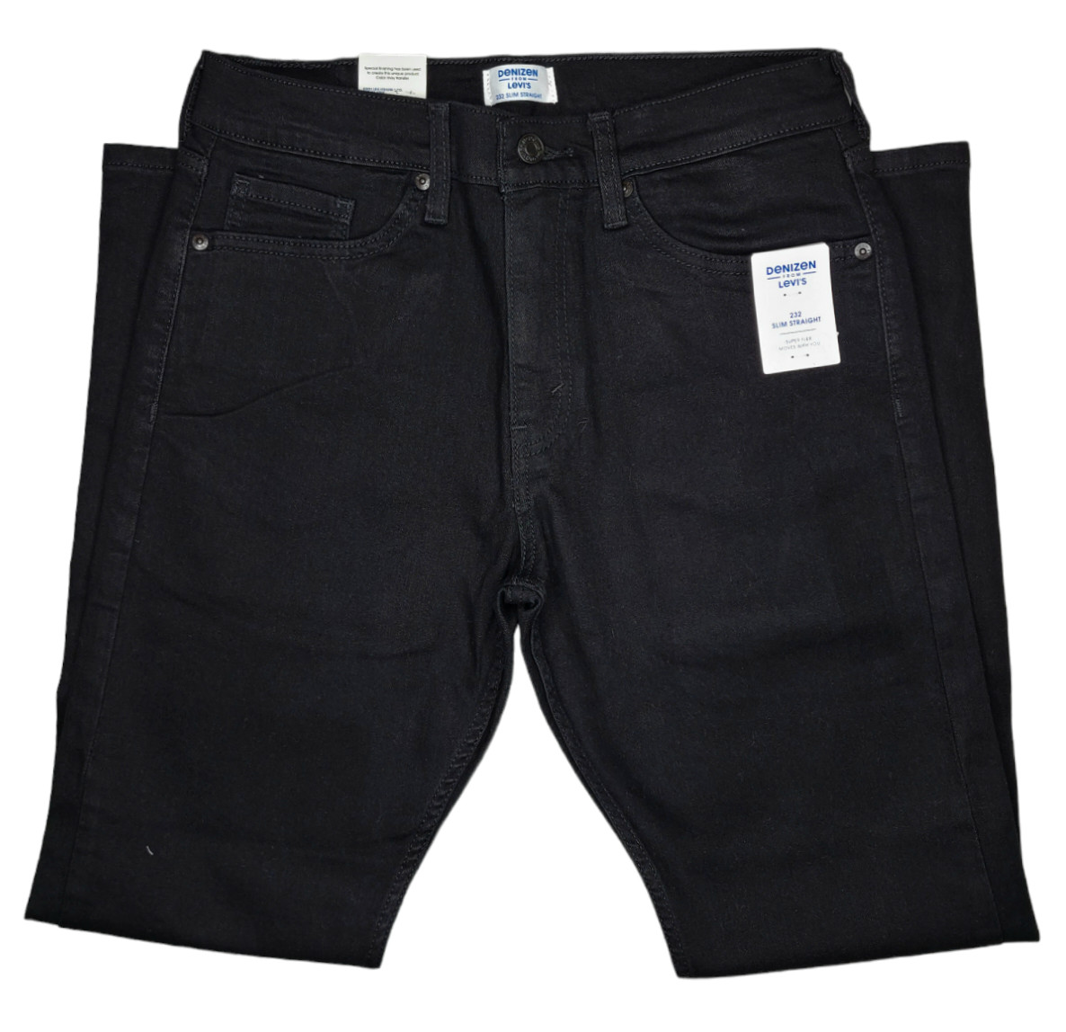 Denizen From Levi’s #11500 NEW Men’s Black Flex Stretch 232 Slim Straight Jeans