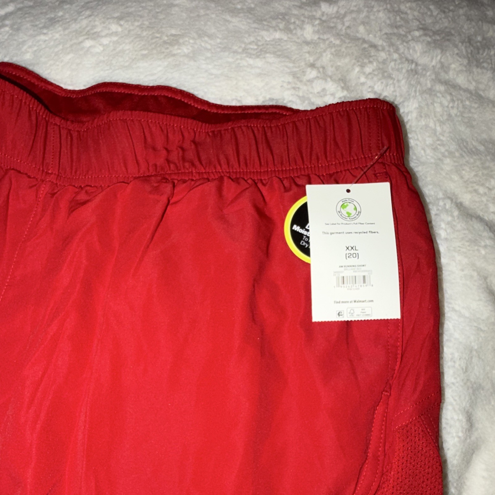 Avia Women’s Athletic Activewear Shorts Red Solid Elastic Waist Recycled Poly