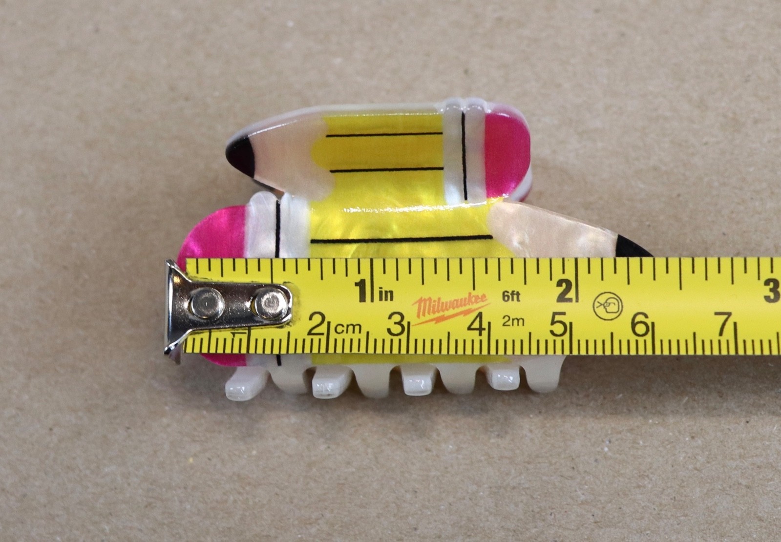 3 Piper K Claw Hair Clips School College Life Pencil Apple Large Small