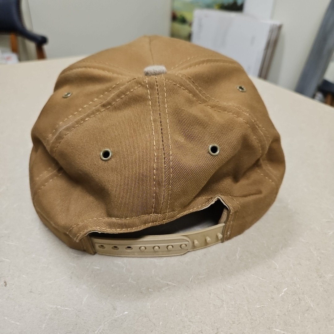 Duxbak Vintage 90’s canvas embroidered logo snapback hat cap 2tone brown USA