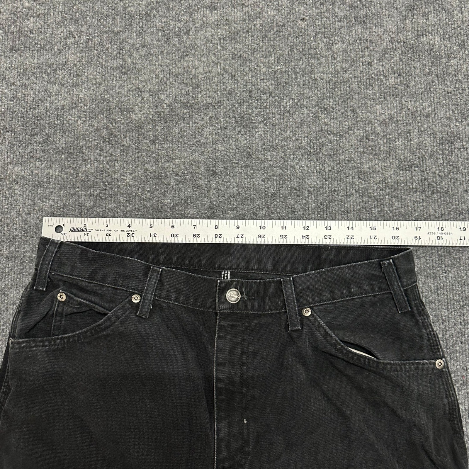 Dickies Pants Mens Size 34×32 Black Carpenter Relaxed Fit Canvas Utility