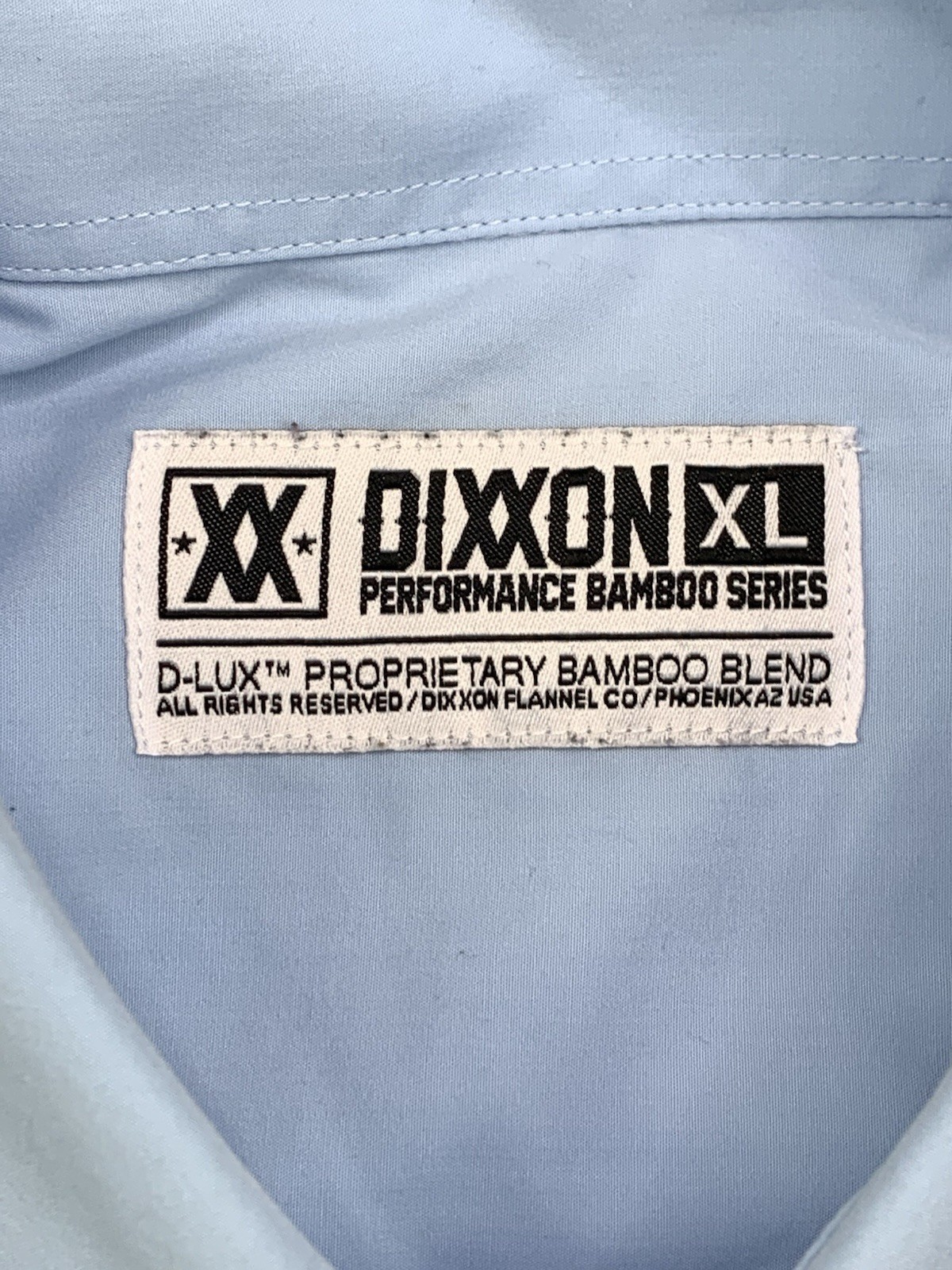 Dixxon Performance Bamboo Series Shirt Men XL Light Blue Short Sleeve Button Up