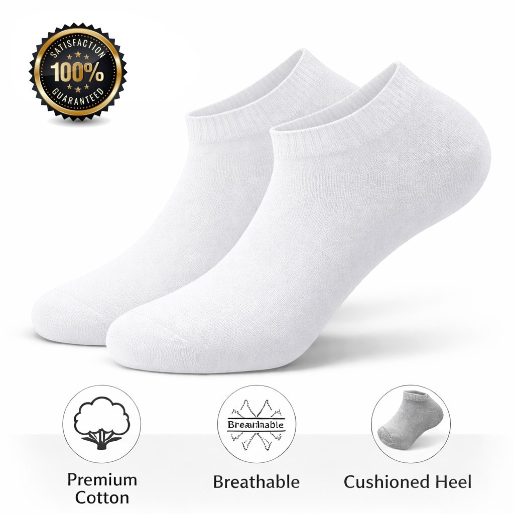 3-12 Pairs Mens Plain Solid Cotton Sports Ankle Athletic Socks Low Cut Size 8-12