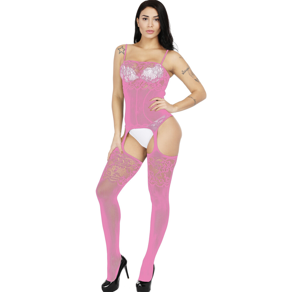 Sexy Women Fishnet Bodysuit Crotchles Panties Thong G-string Lingerie Underwear