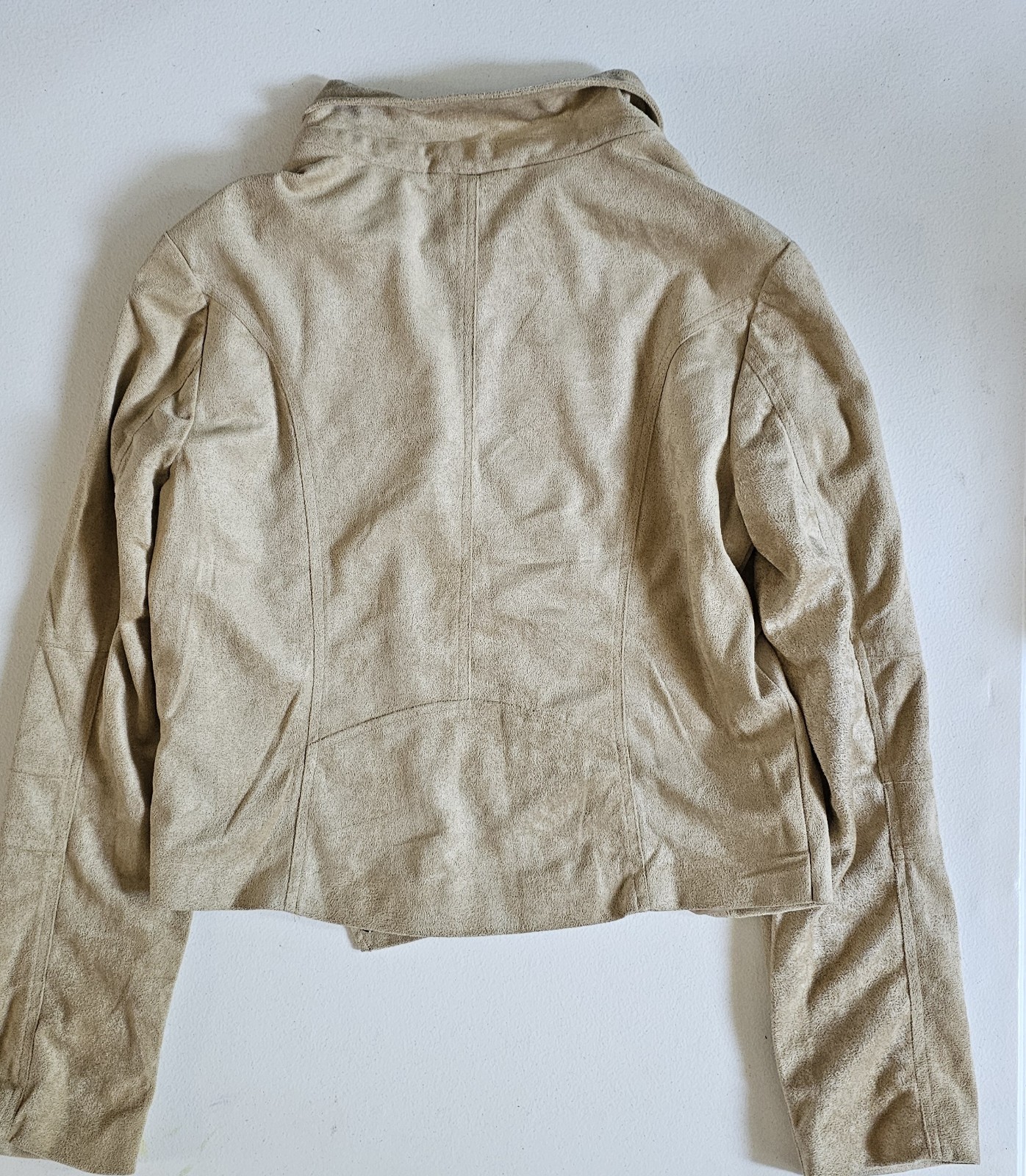 RUE 21 Apparel Faux Suede Jacket Tan Beige Zip Front Women’s Size M