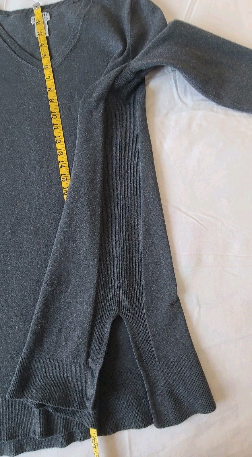 Duluth Women’s Midi Sweater Dress Sz. Med Gray Long Sleeve V- Neck Soft Cozy