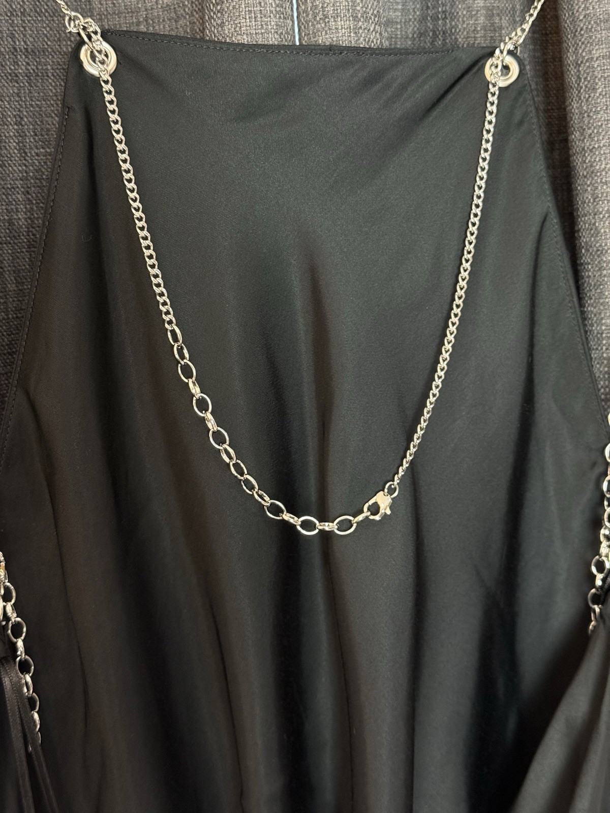 RRP£455! Diesel Black Slip Satin midi dress with Necklace / XS – UK 6 / BNWT